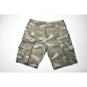 Iron Co Brown & Green Camoflauge Camo 100% Cotton Cargo Shorts 7 pocket Size 34